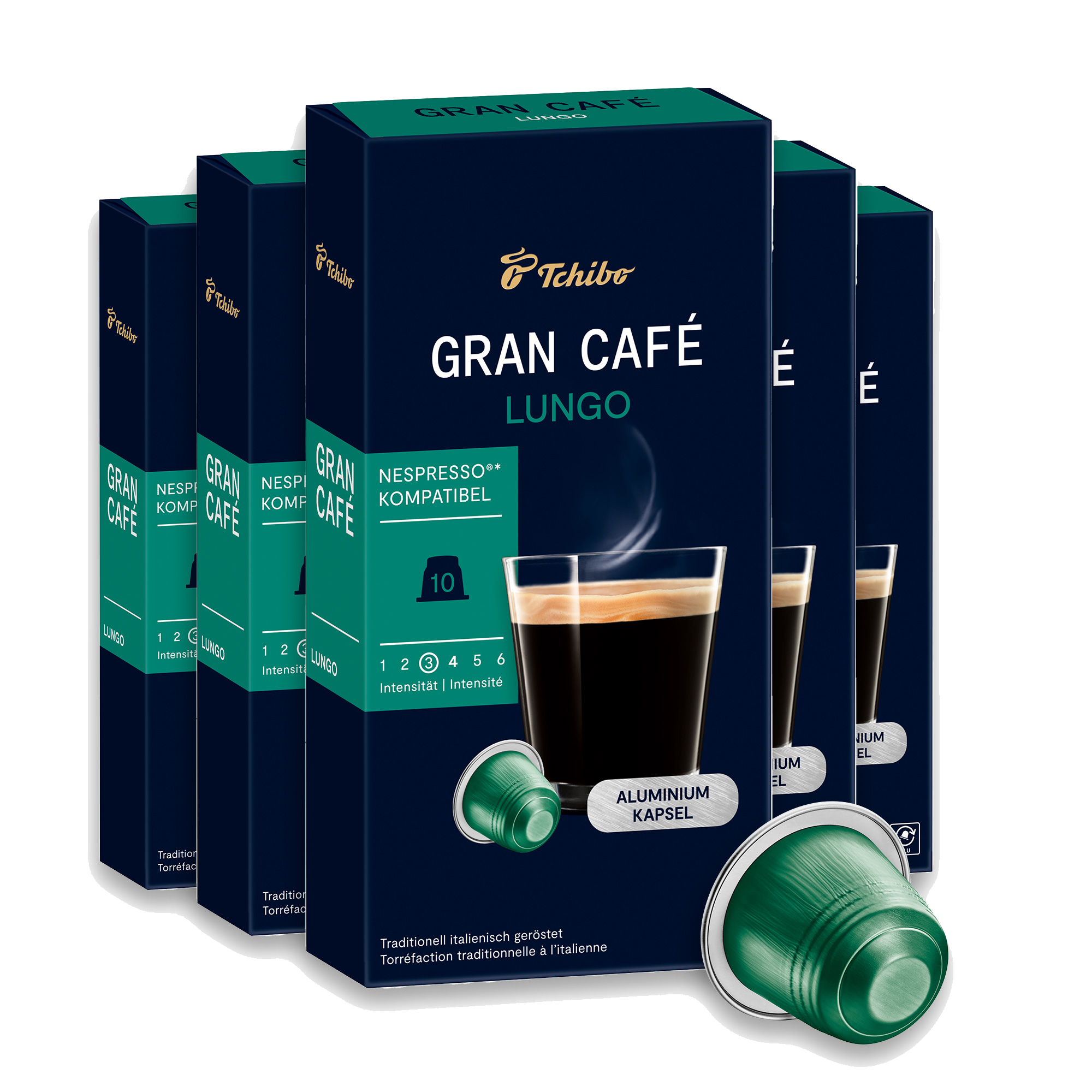 Gran Cafe Lungo Lungo with balanced intense character and unique roasted aroma