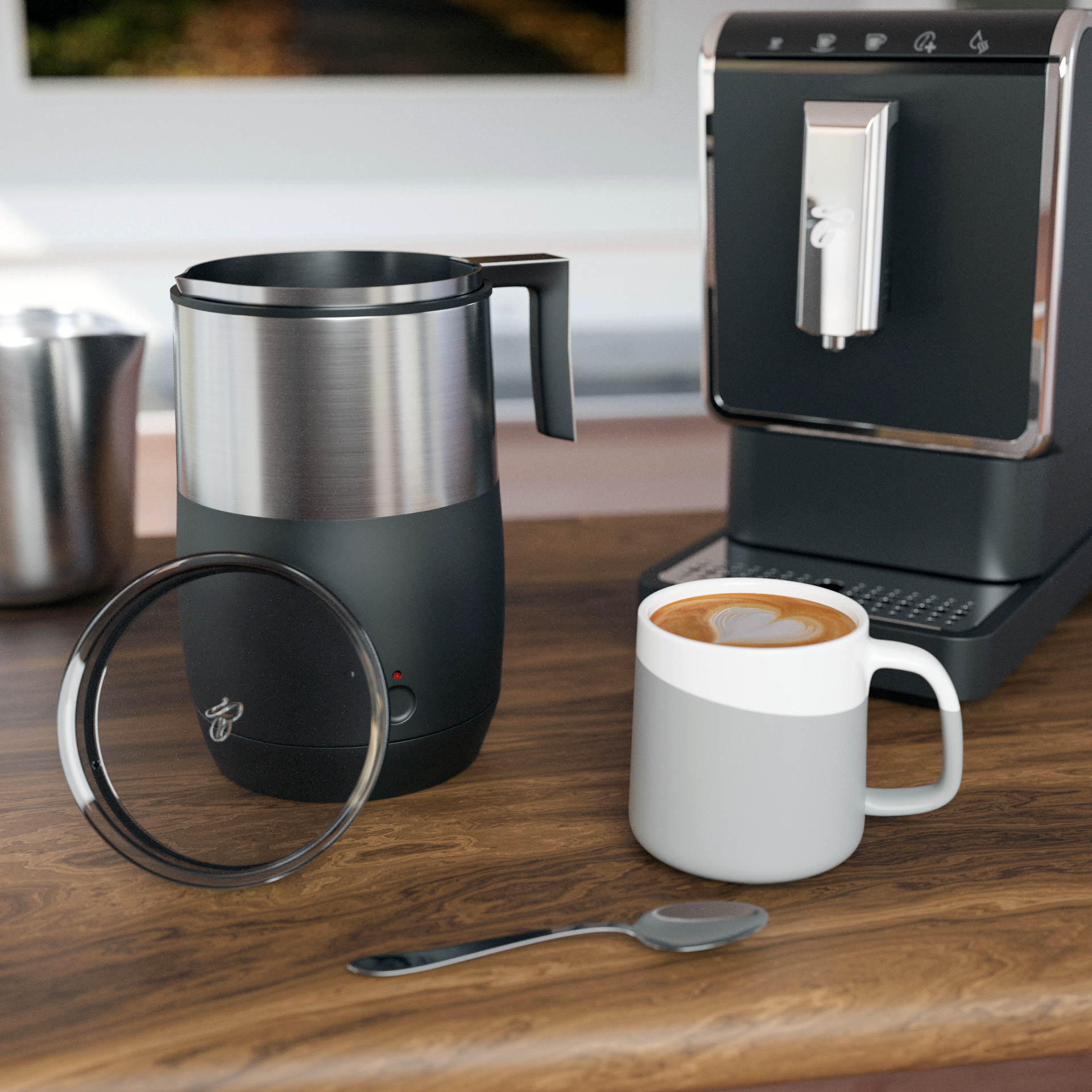 Induction milk frother