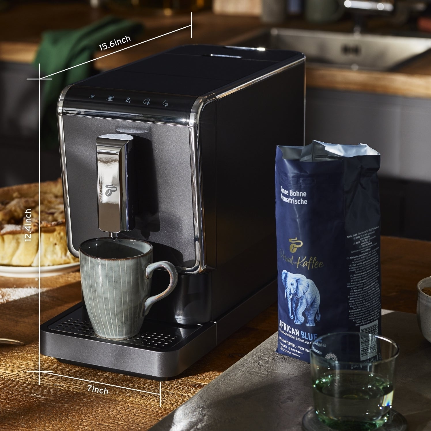 Tchibo - Máquina de café completamente automática, revolucionaria cafetera  que hace desde el grano, sin cápsulas, sin desperdicios