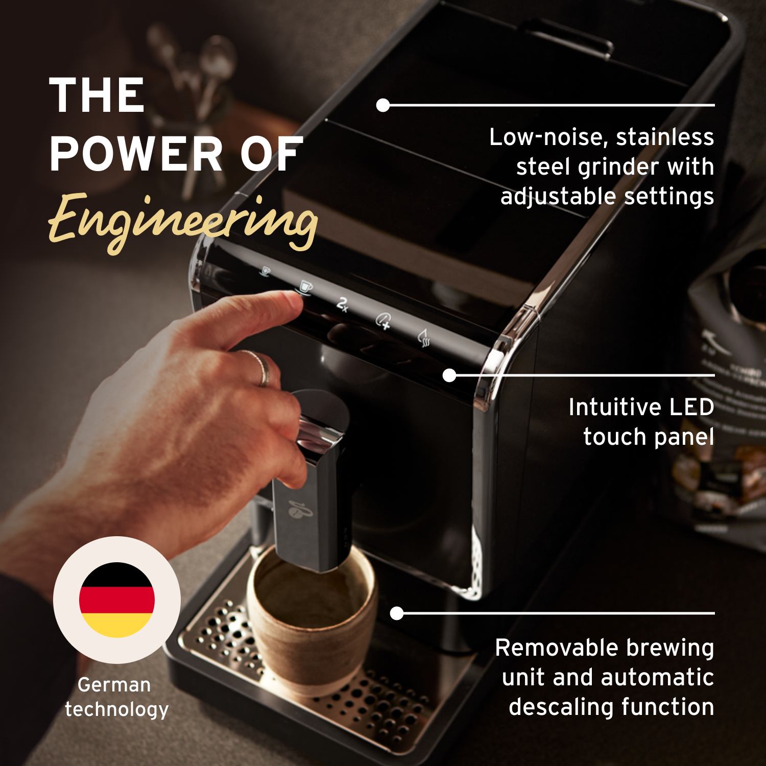 The Tchibo - Coffee & Espresso Machine - Automatic with Grinder